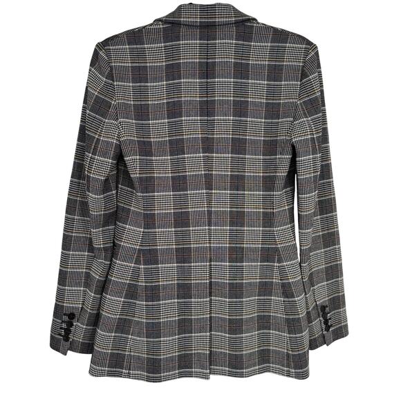 Theory The Power Blazer in City Plaid Long Line Jacket Size 2 Business - Picture 5 of 10